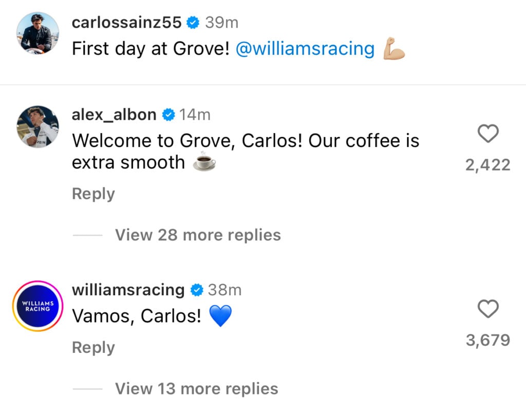 albon-sainz-1024x806-1 Alex Albon sends message to Carlos Sainz on his arrival at Williams