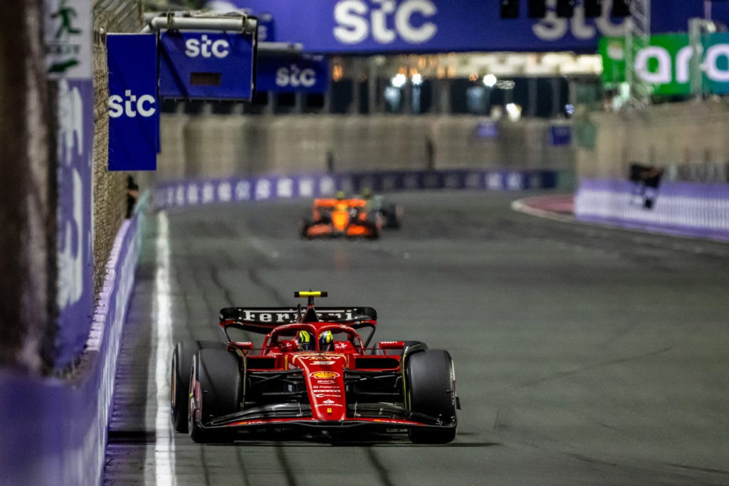 gettyimages-2105322313-1024x683-1 Oliver Bearman, The reserve driver for the Ferrari team, during the F1 Grand Prix of Saudi Arabia at Jeddah Corniche Circuit on March 09, 2024 in J...