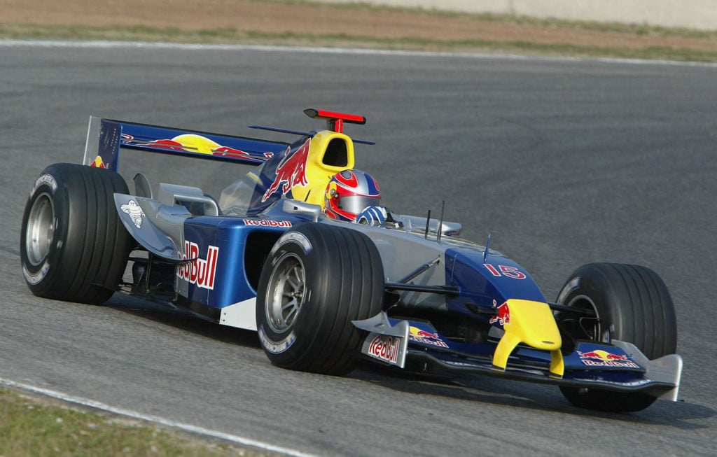 gettyimages-51788569-1024x653-1 Vitantonio Liliuzzi of Italy and team Red Bull Racing, During Formula One testing at the Circuit De Catalunya, on November 24, 2004 in Barcelona,...