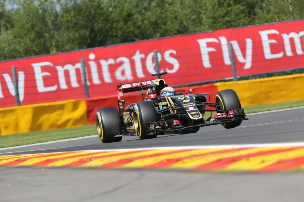gettyimages-525312512-1024x683-1 Romain Grosjean (FRA) of the Lotus F1 Team during the 2015 Formula 1 Shell Belgian Grand Prix free practice 2 at Circuit de Spa-Francorchamps in Be...
