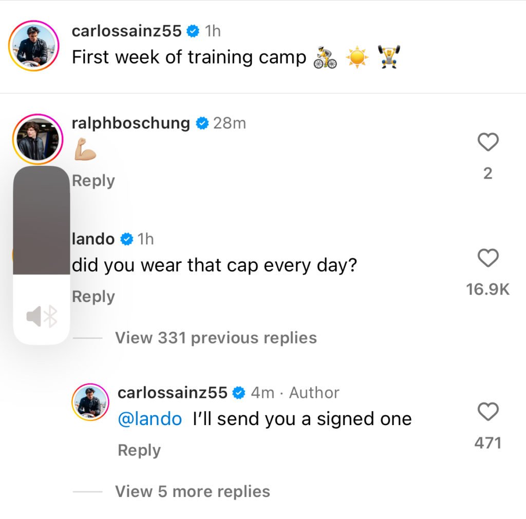 sainz-norris-ig-1024x1011-1 Lando Norris and Carlos Sainz pre-season training exchange