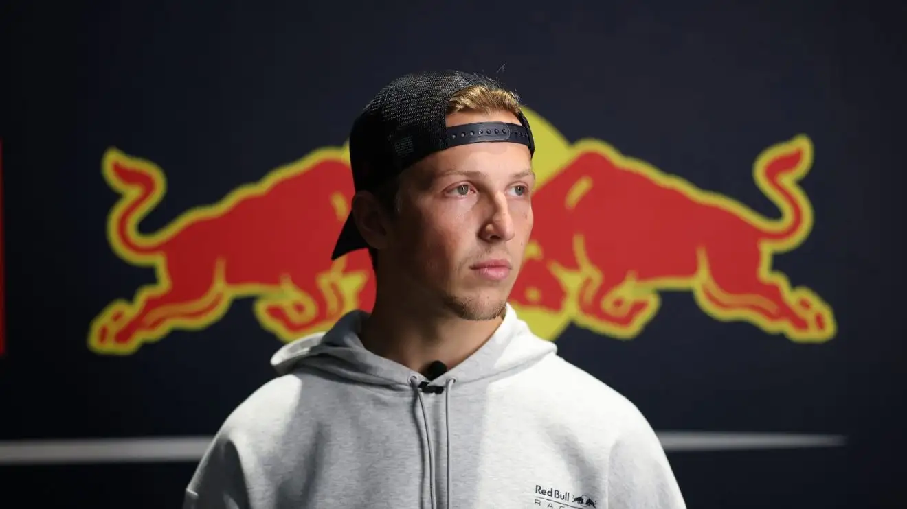 c-708 Liam Lawson at the Red Bull factory.