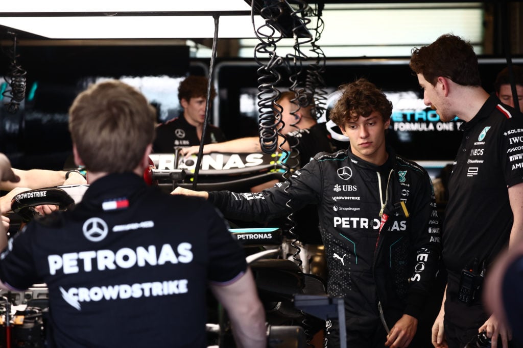 gettyimages-2188631704-1024x683-1 Andrea Kimi Antonelli during the Formula 1 post-season testing at Yas Marina Cicuit in Abu Dhabi, United Arab Emirates on December 10, 2024.
