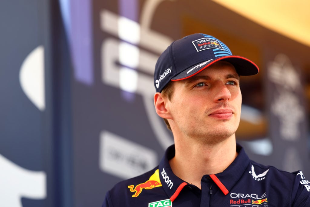 gettyimages-2188661911-1024x683-1 Max Verstappen of the Netherlands and Oracle Red Bull Racing looks on in the Paddock prior to final practice ahead of the F1 Grand Prix of Abu Dhab...