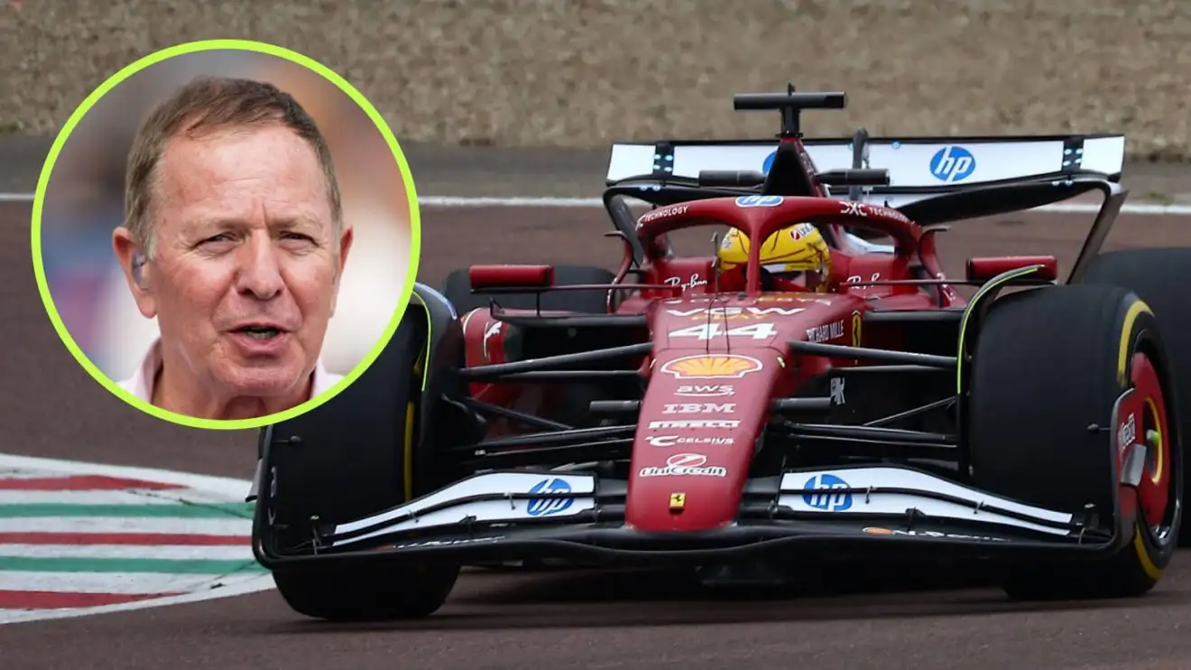 c-376 Lewis Hamilton Ferrari SF-25 and Martin Brundle