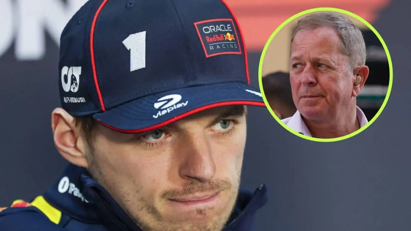 c-475 A stern looking Max Verstappen with Martin Brundle in a circle top right