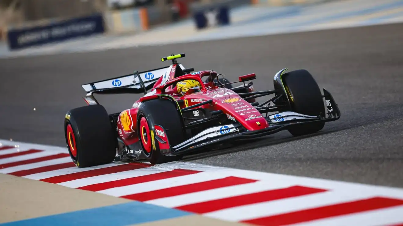 c-496 Lewis Hamilton drives the Ferrari SF-25 during Bahrain testing