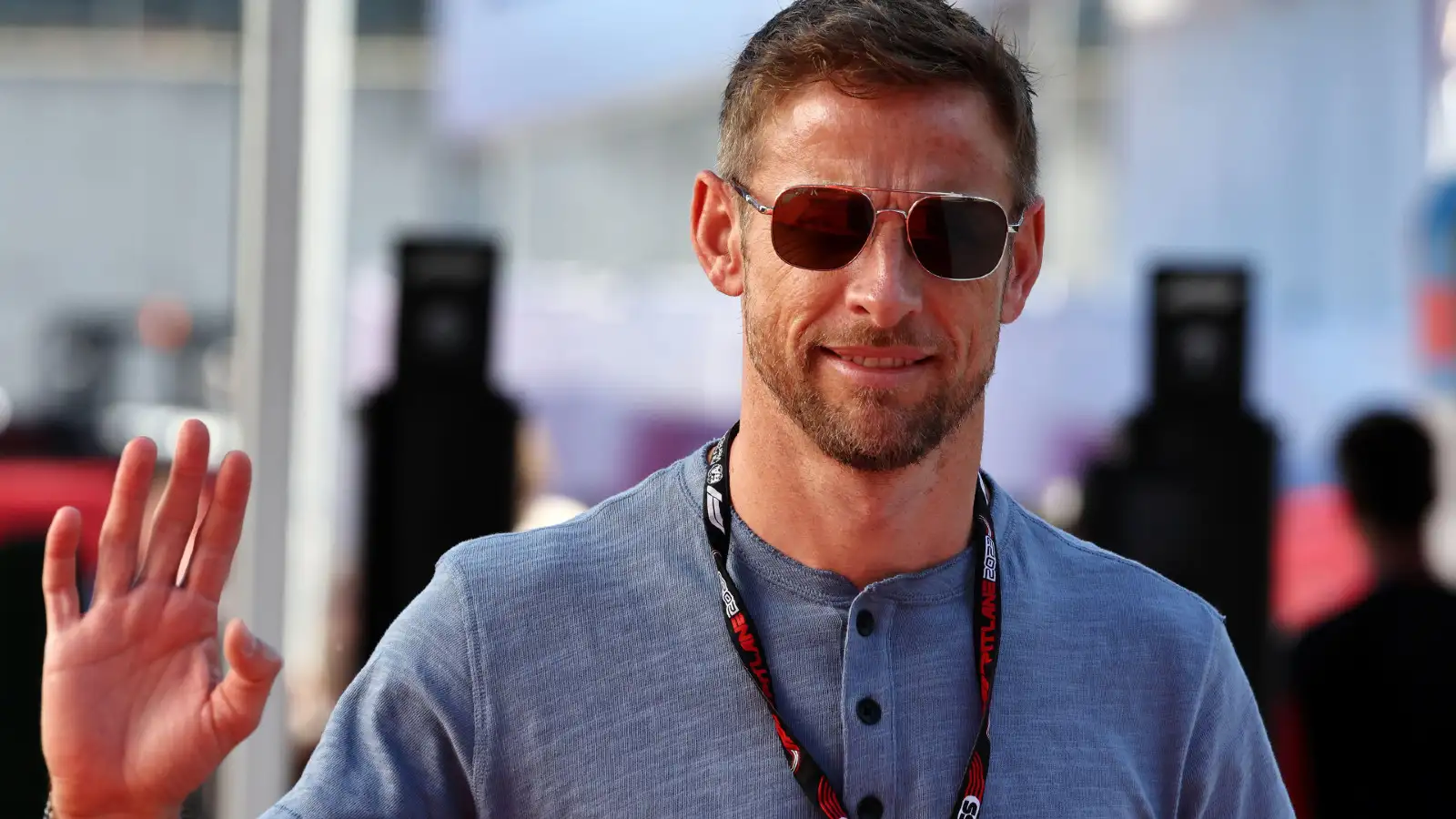 c-1 2009 F1 World Champion Jenson Button in the paddock at the Las Vegas Grand Prix.