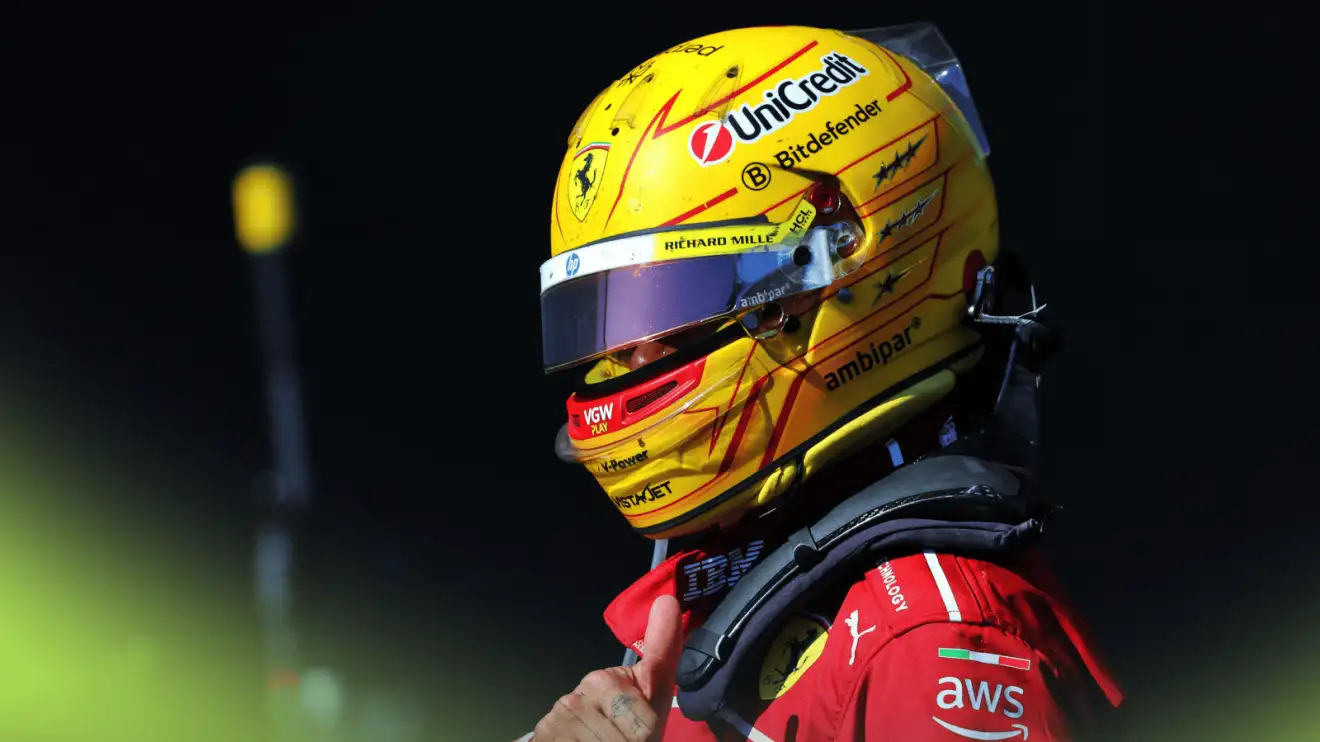 c-1023 Lewis Hamilton with the visor of his yellow helmet slightly open