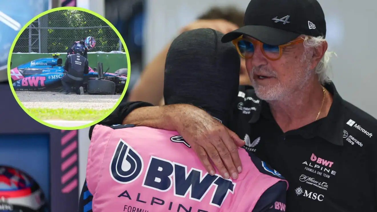 c-1065 Flavio Briatore hugs Franco Colapinto