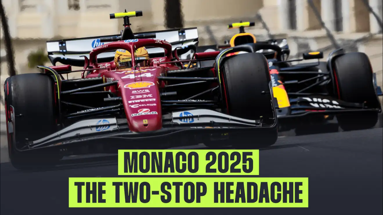 c-1344 Lewis Hamilton and Max Verstappen on track at the 2025 Monaco Grand Prix