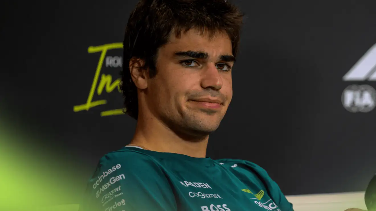 c-1350 Lance Stroll looks on in a press conference