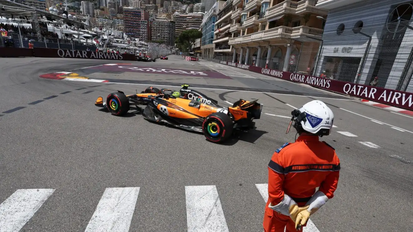 c-1386 Lando Norris lapping the Monaco circuit