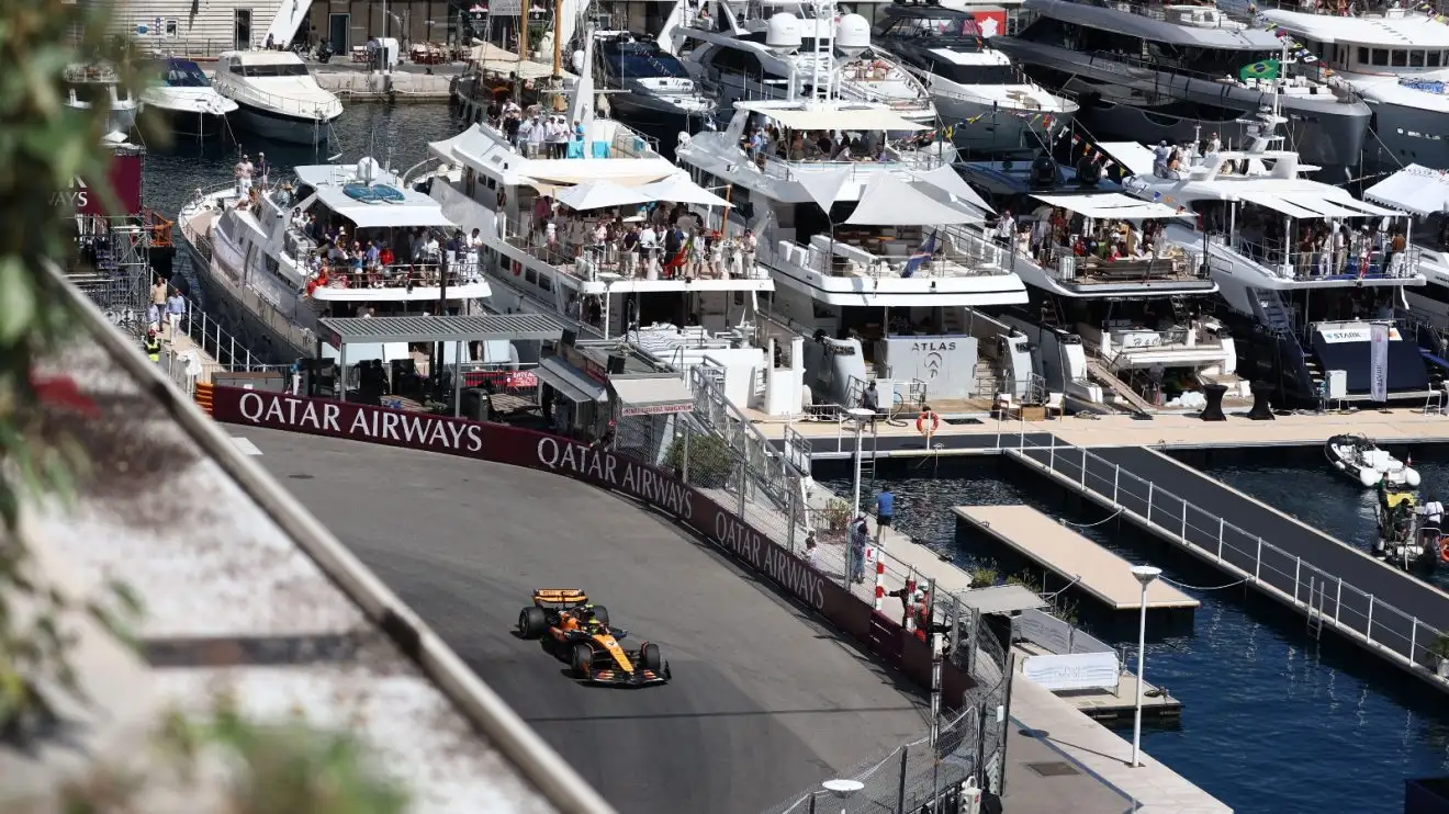 c-1547 Lando Norris during the 2025 Monaco Grand Prix.