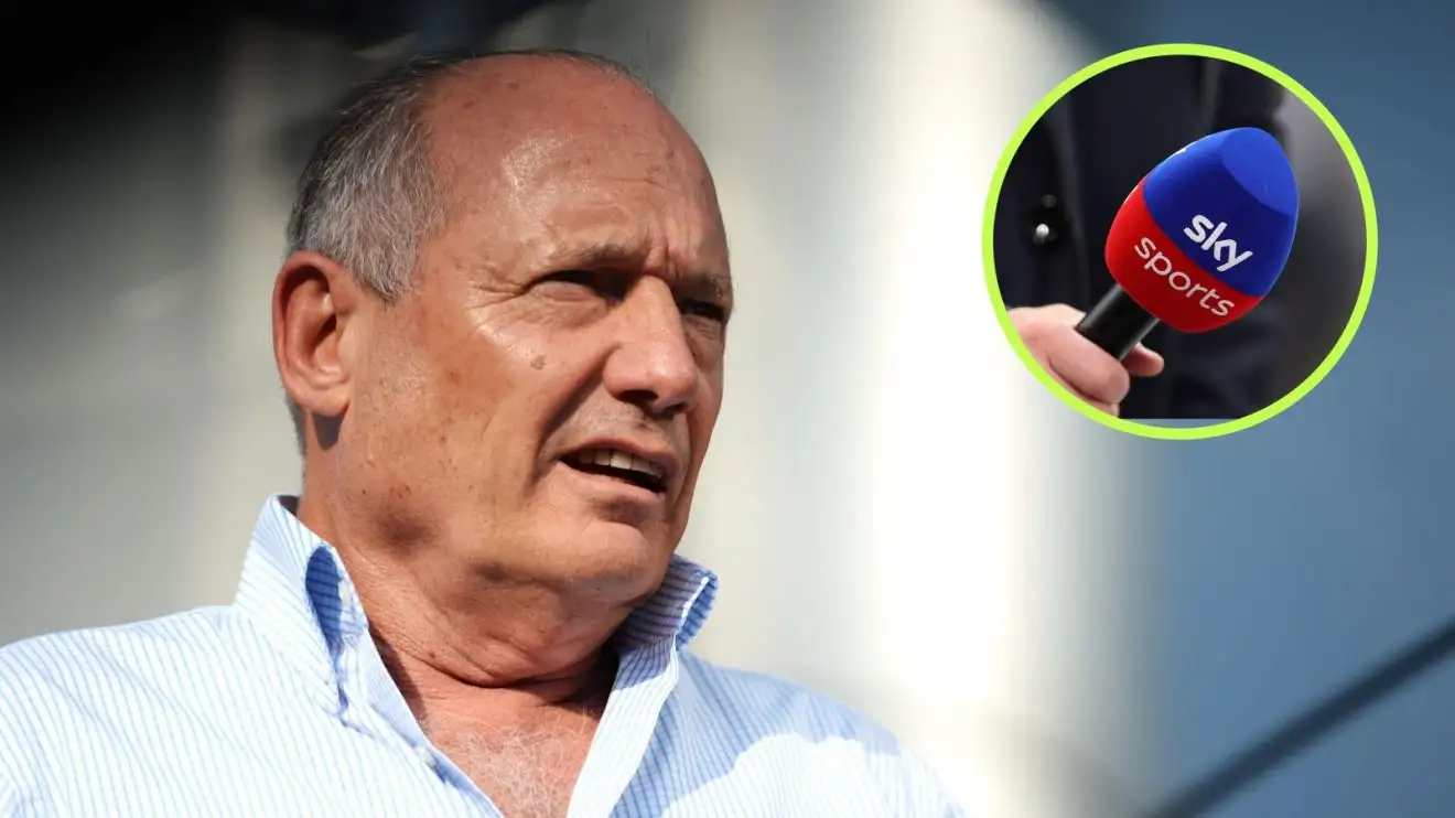 Ron Dennis and the Sky Sports mic
