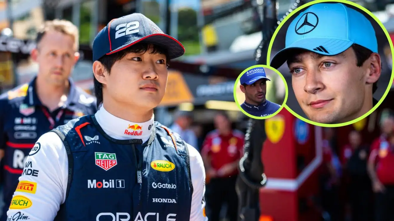 c-1649 Yuki Tsunoda, Carlos Sainz and George Russell