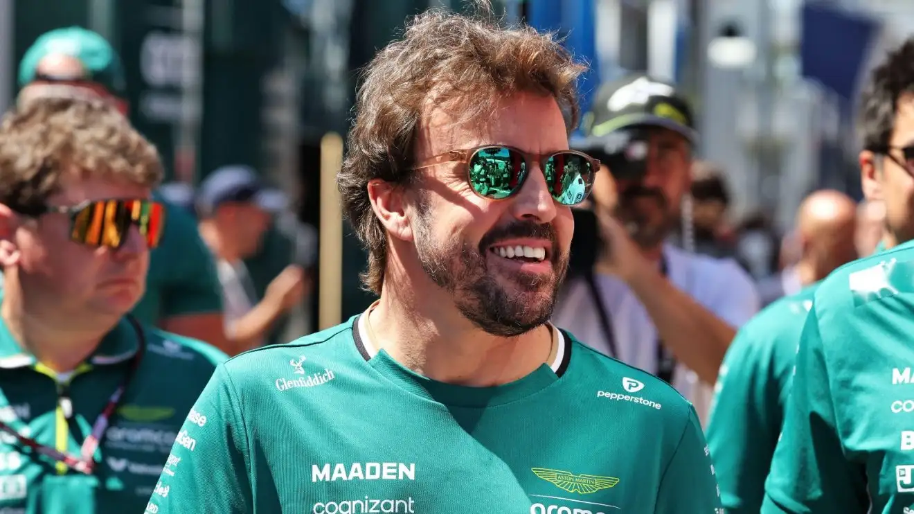 c-1798 Fernando Alonso smiles in Spain