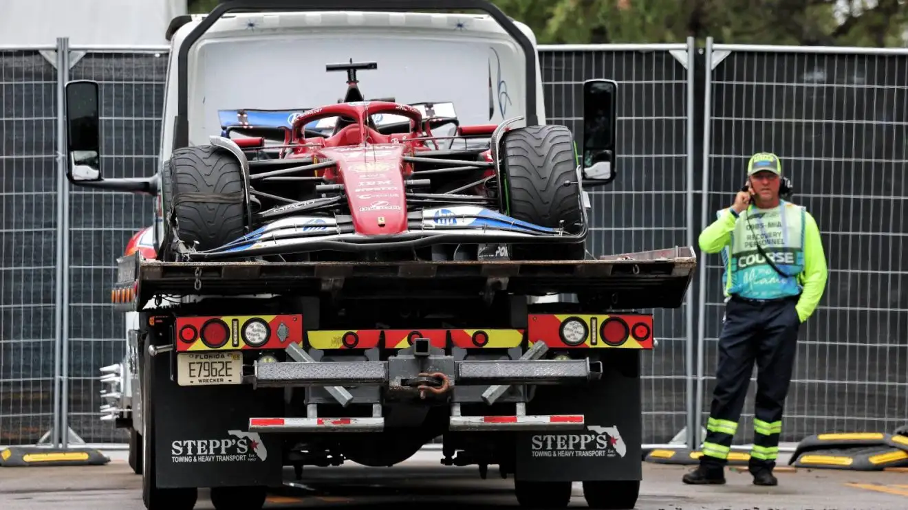 c-199 Charles Leclerc's crashed Ferrari