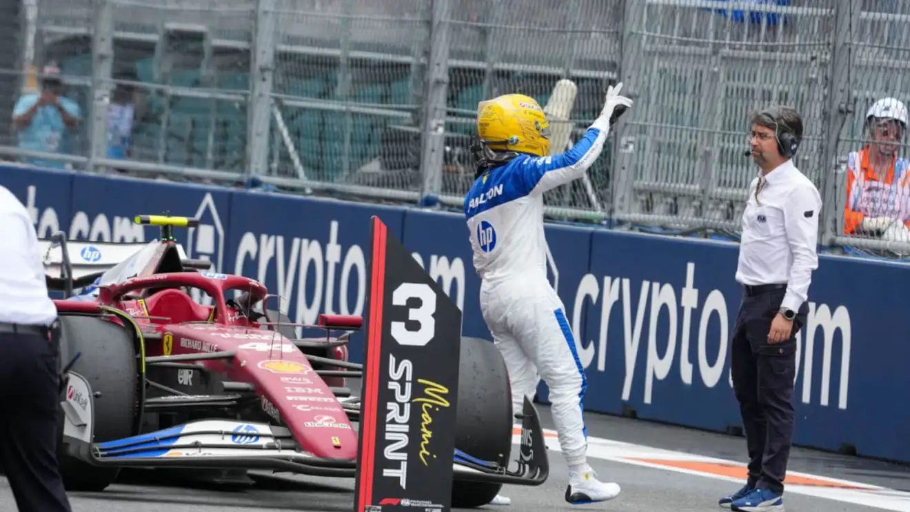 c-235 Lewis Hamilton was back on the podium at the Miami Sprint