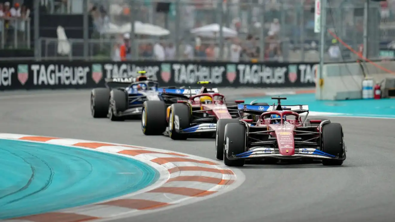 c-288 Charles Leclerc leads Lewis Hamilton and Alex Albon