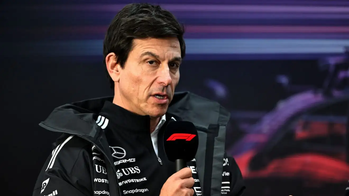 c-306 Toto Wolff in a press conference in pre-season testing
