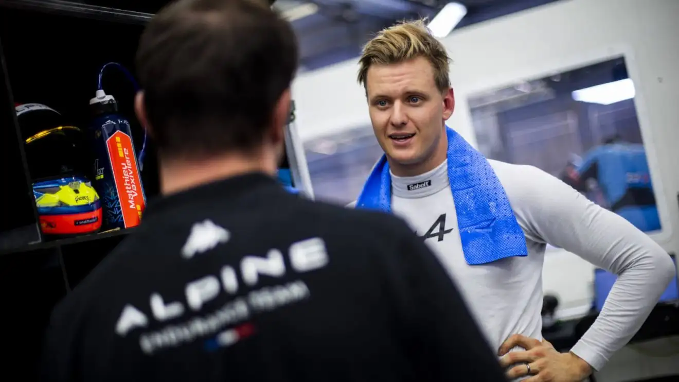 c-31 Mick Schumacher in the Alpine garage in WEC