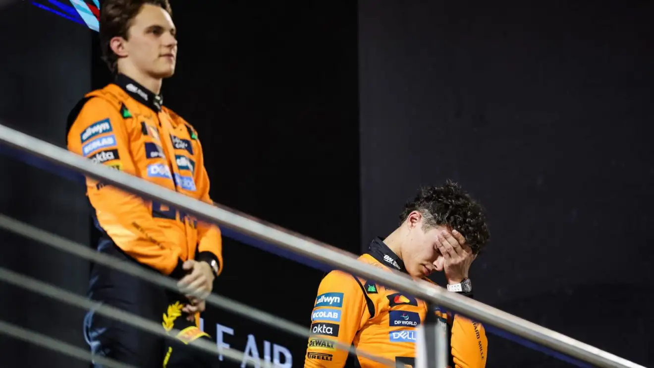c-372 Oscar Piastri and Lando Norris on the podium