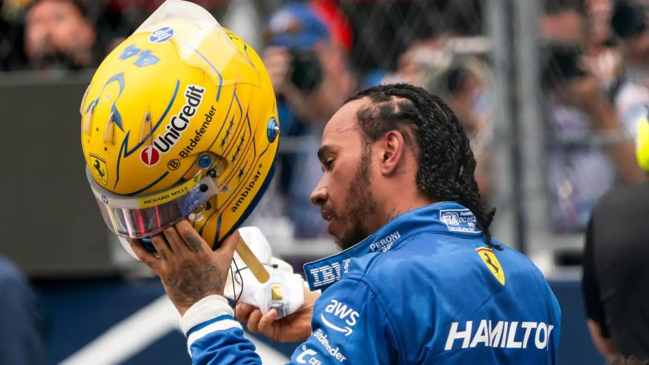 c-375 Ferrari's Lewis Hamilton pictured ahead of the 2025 Miami Grand Prix