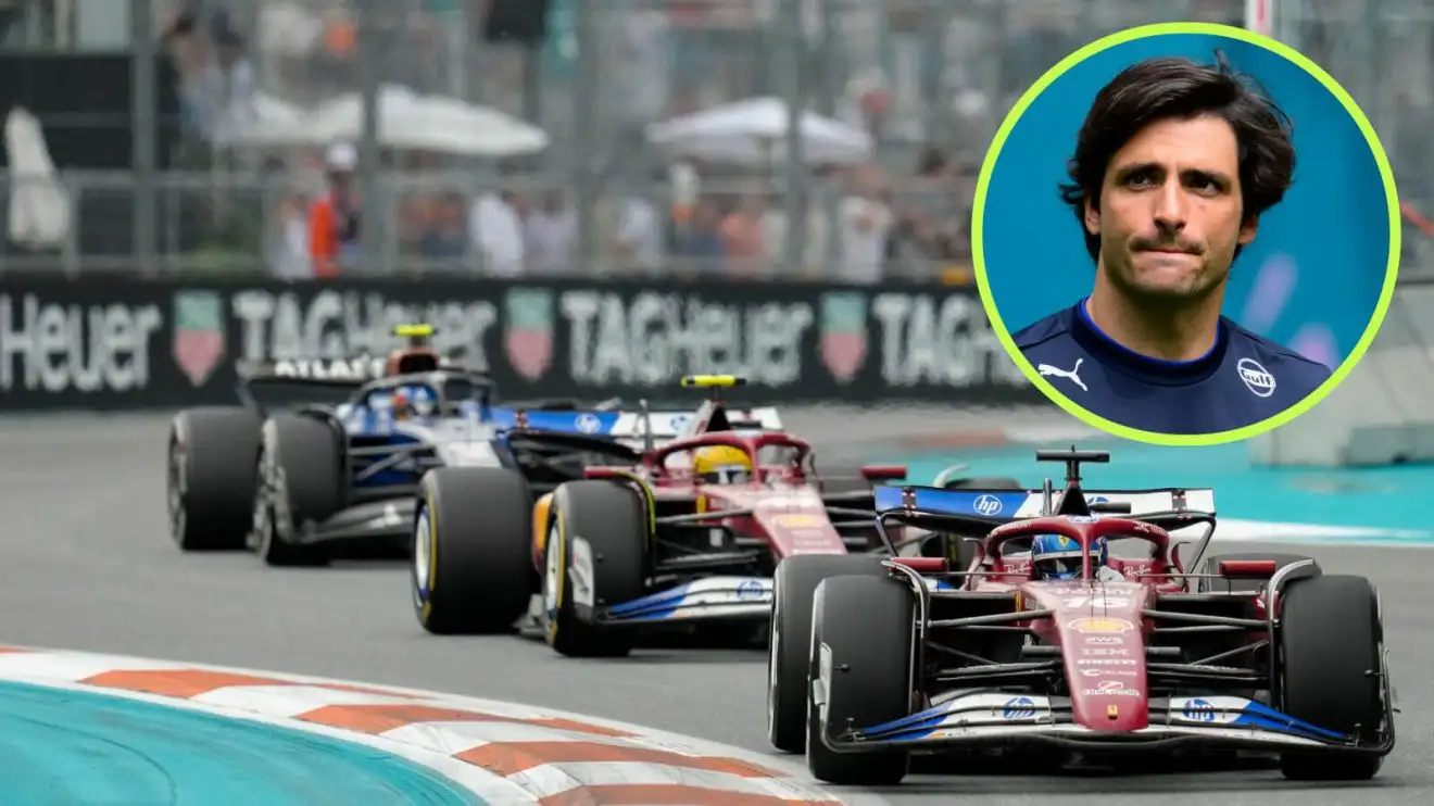 c-395 Carlos Sainz chasing the Ferrari team-mates