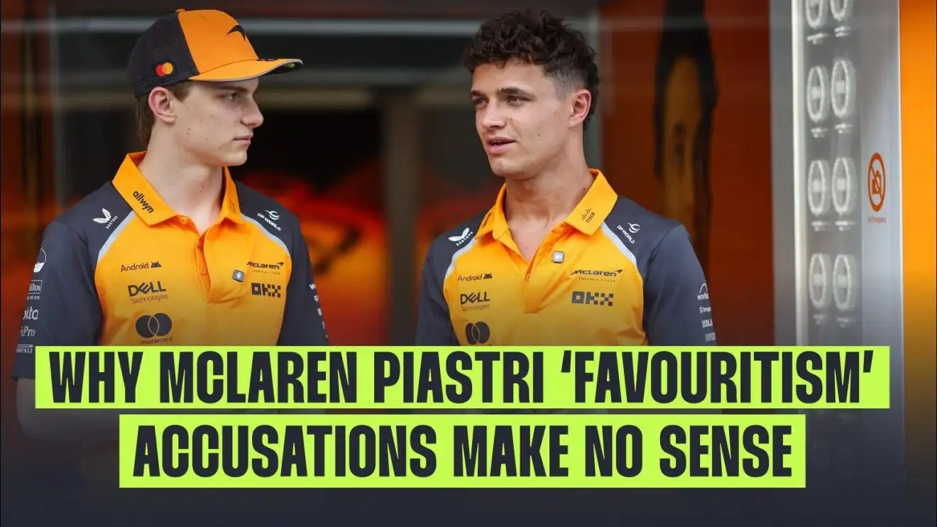 c-548 McLaren's Oscar Piastri and Lando Norris at the 2025 Miami Grand Prix.