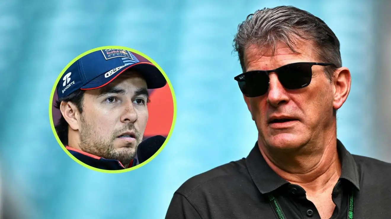 c-58 Cadillac F1 team boss Graeme Lowdon, pictured alongside Sergio Perez.