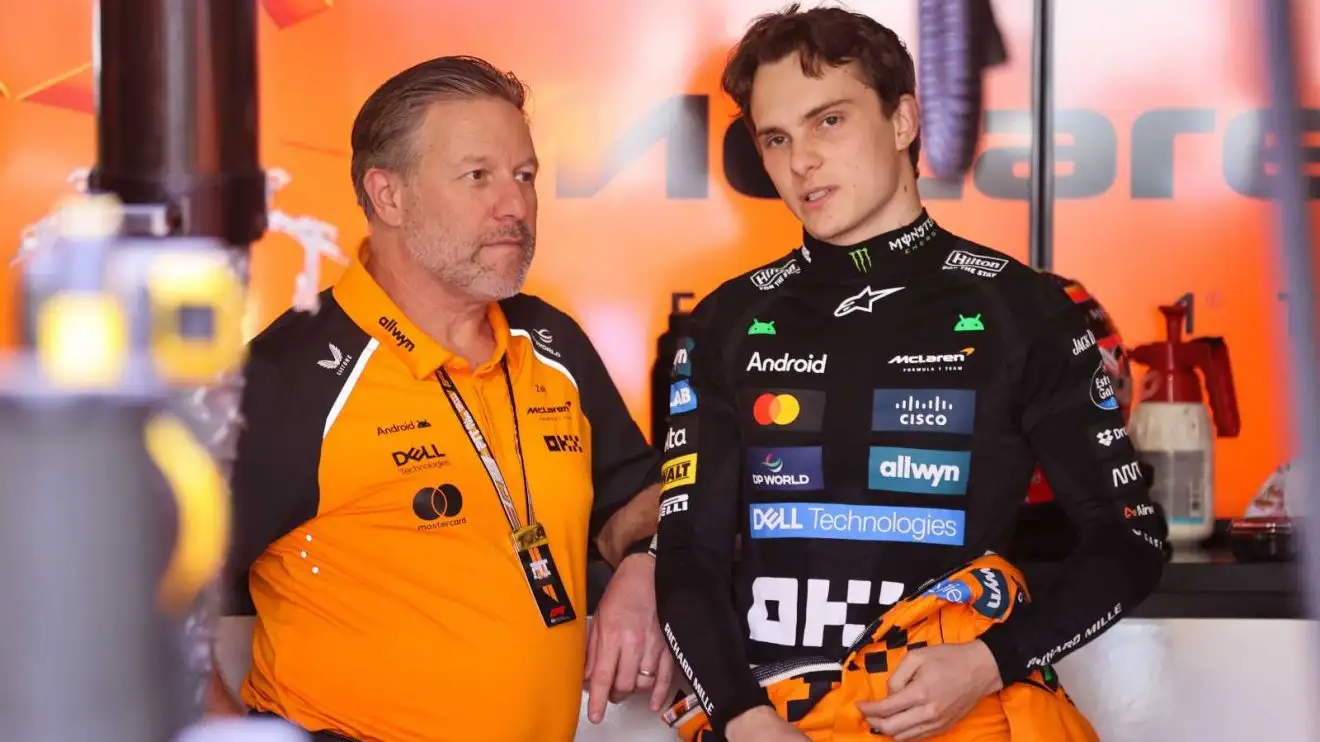 c-581 Oscar Piastri Zak Brown McLaren Formula 1 F1 Miami Grand Prix PlanetF1