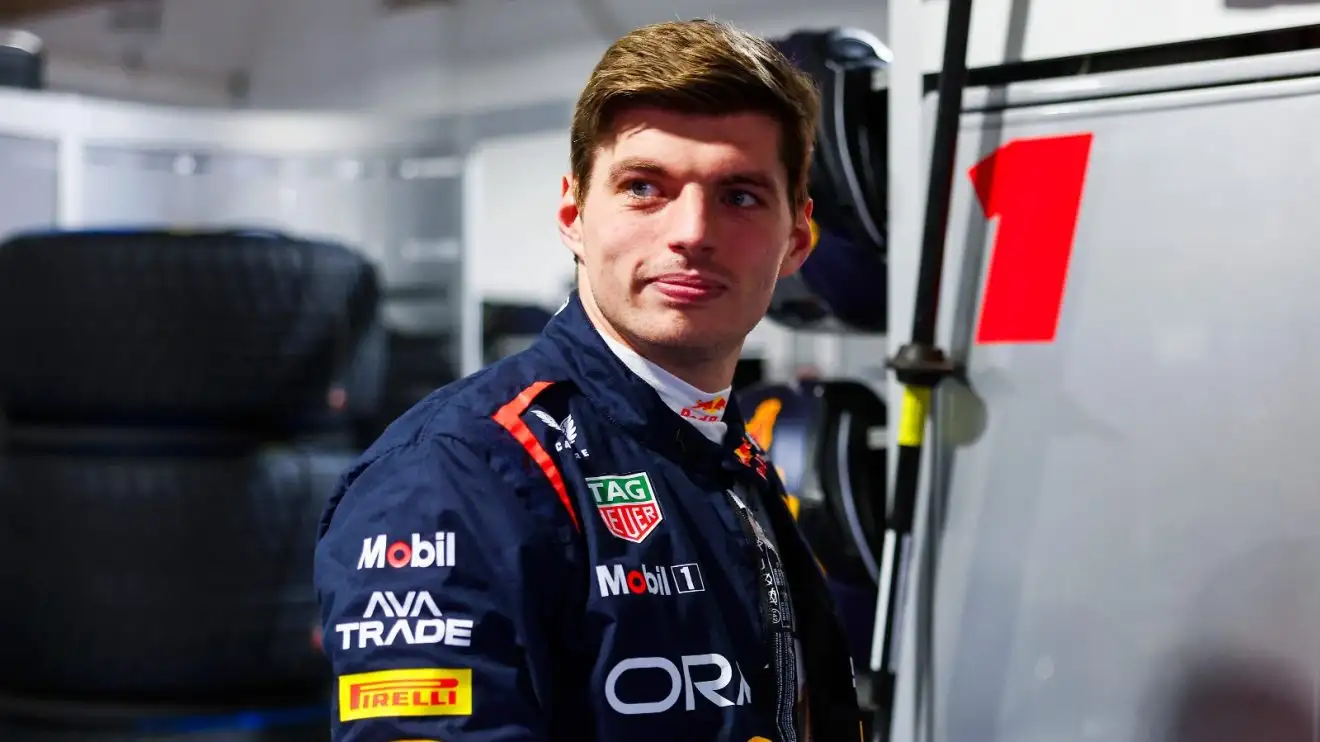 c-644 Max Verstappen in the Red Bull garage