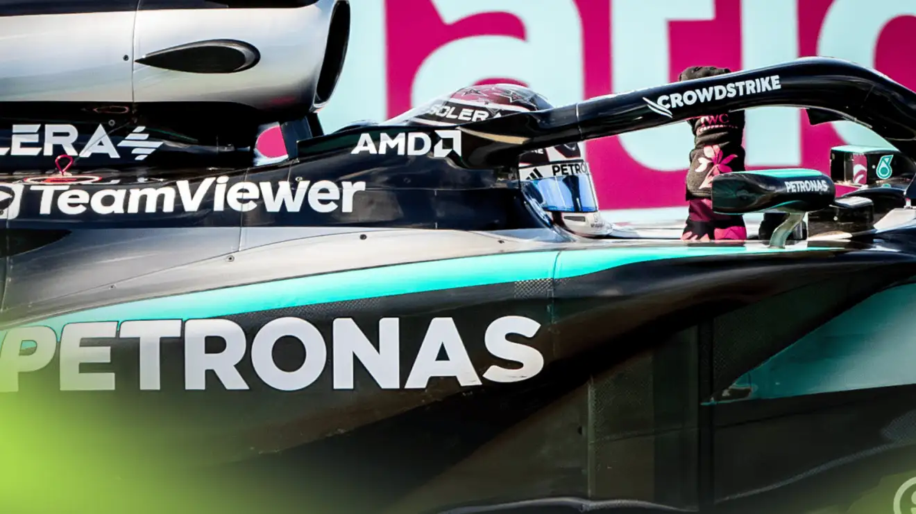 c-731 A close-up shot of Mercedes driver Andrea Kimi Antonelli on track in Miami