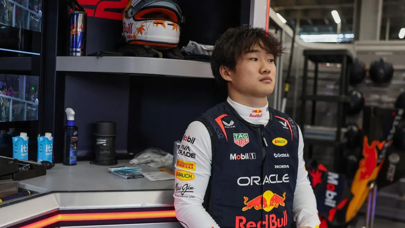 c-930 Yuki Tsunoda in the Red Bull garage