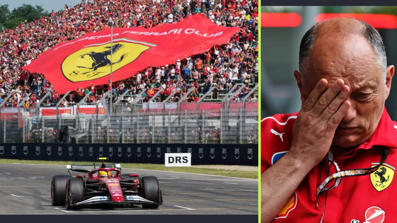 c-987 Lewis Hamilton and the Ferrari flag with Fred Vasseur
