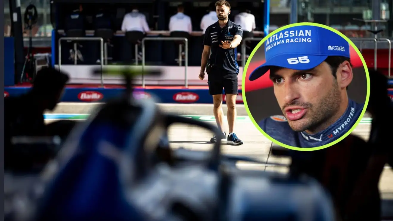 c-996 Carlos Sainz leaves the Williams garage