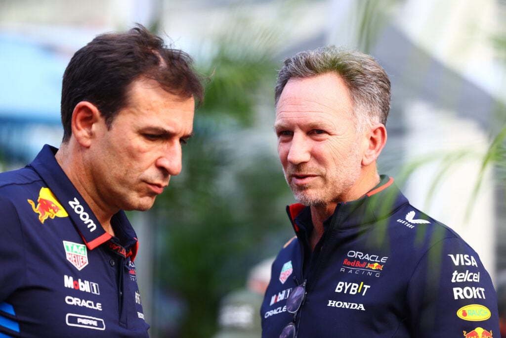 gettyimages-2181253324-1024x683-1 Red Bull Racing technical director Pierre Wache and team principal Christian Horner at the Mexico City Grand Prix