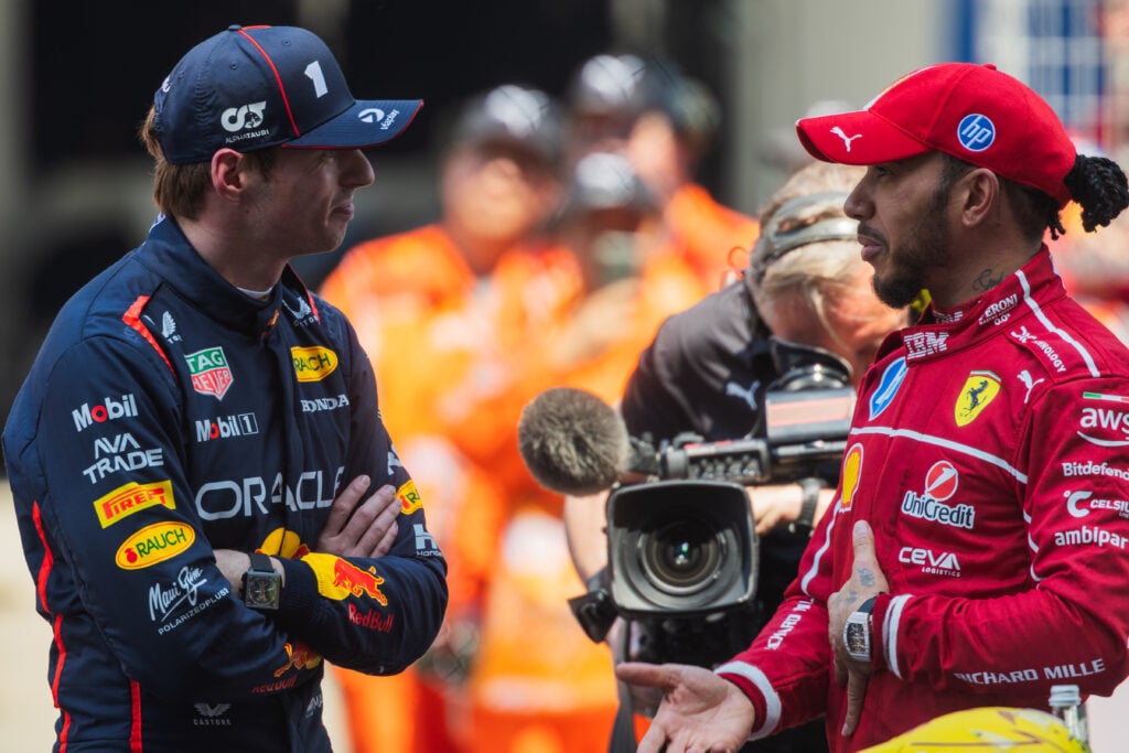 gettyimages-2206137020-1024x683-1 Lewis Hamilton and Max Verstappen seen during the sprint