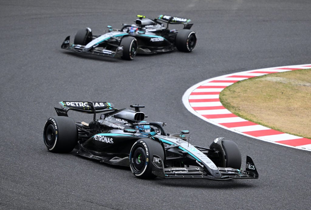 gettyimages-2208779247-1024x692-1 George Russell and Kimi Antonelli of Mercedes during the 2025 Japanese Grand Prix