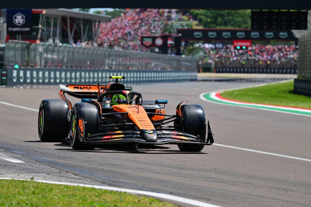 gettyimages-2214911835-1024x683-2 McLaren driver Lando Norris on track in FP3 for the 2025 F1 Emilia Romagna Grand Prix at Imola