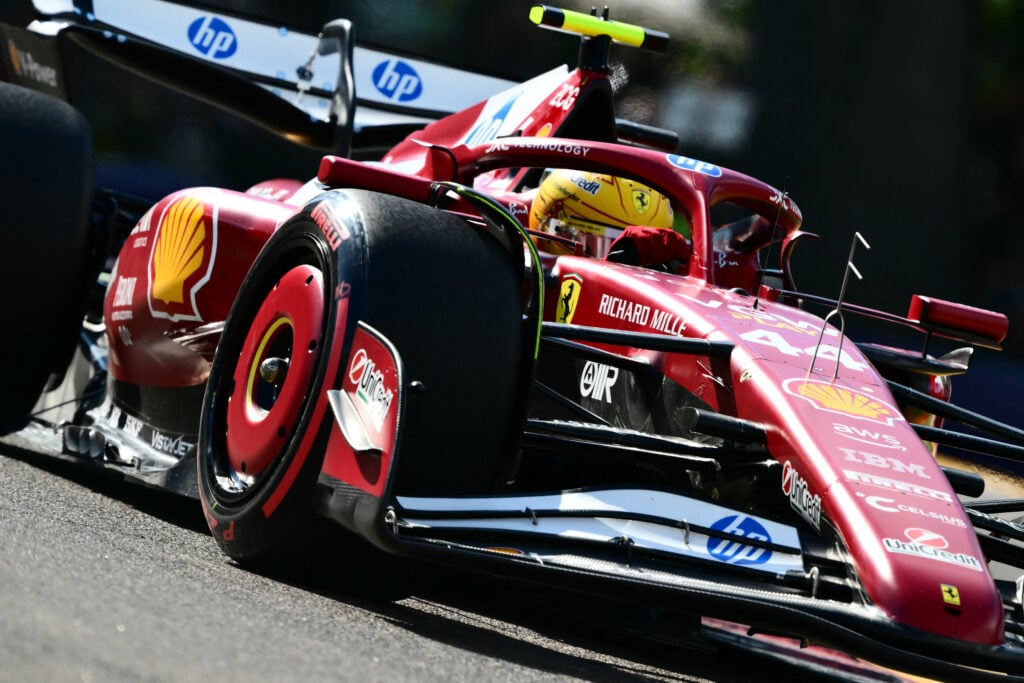 gettyimages-2214962917-1024x683-1 Ferrari driver Lewis Hamilton on track during qualifying for the 2025 F1 Emilia Romagna Grand Prix at Imola