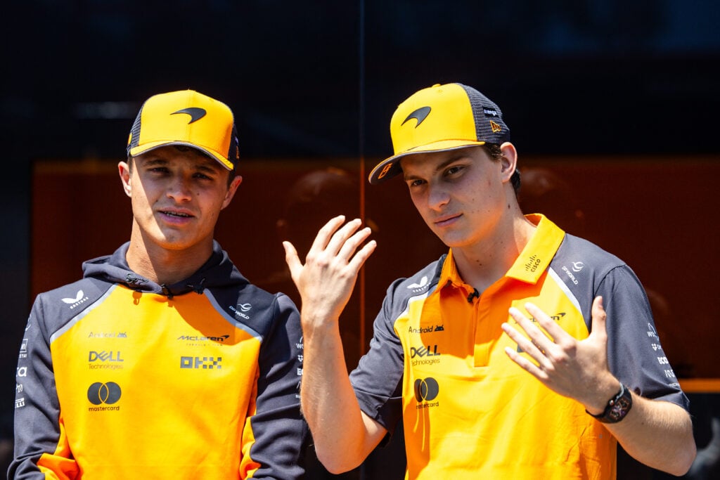 gettyimages-2215223194-1-1024x683-1 McLaren drivers Lando Norris and Oscar Piastri at Imola before the 2025 F1 Emilia Romagna Grand Prix