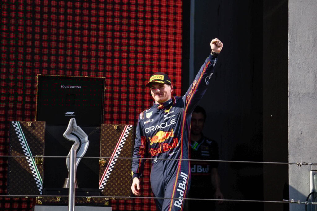 gettyimages-2215293728-1024x683-1 Red Bull driver Max Verstappen celebrates winning the 2025 F1 Emilia Romagna GP at Imola