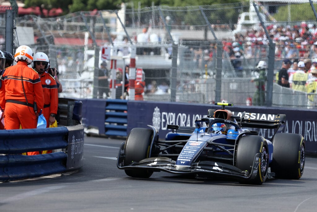Williams driver Carlos Sainz on track during the 2025 Monaco Grand Prix