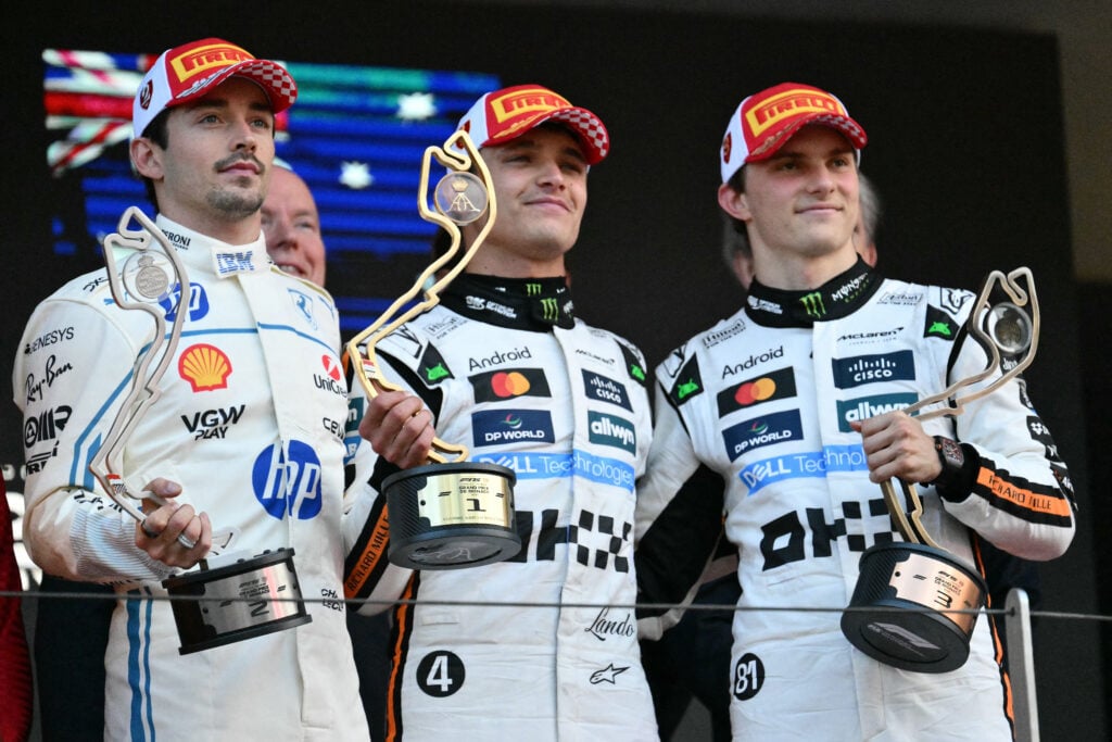 gettyimages-2216305003-1024x683-1 Monaco Grand Prix podium. Charles Leclerc, Lando Norris, Oscar Piastri.