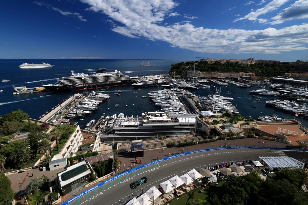 gettyimages-2216712243-1024x683-1 Aston Martin driver Lance Stroll on track during practice for the 2025 F1 Monaco Grand Prix