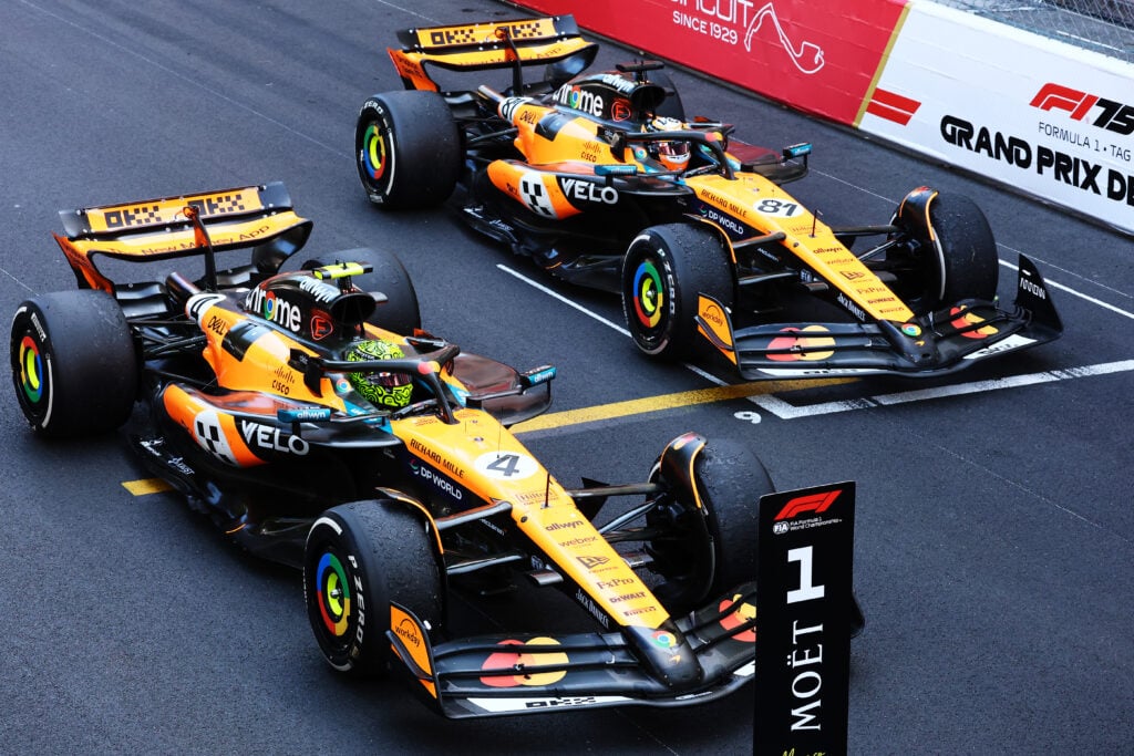 gettyimages-2216977347-1024x683-1 McLaren drivers Lando Norris and Oscar Piastri park up after the 2025 F1 Monaco Grand Prix