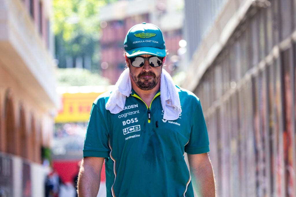 gettyimages-2216982320-1024x683-1 Aston Martin driver Fernando Alonso walking through the paddock at the 2025 Monaco Grand Prix