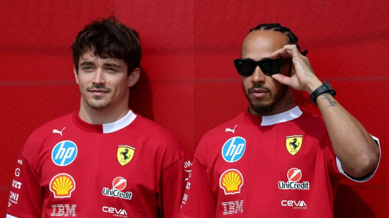 c-1039 Charles Leclerc alongside Lewis Hamilton.
